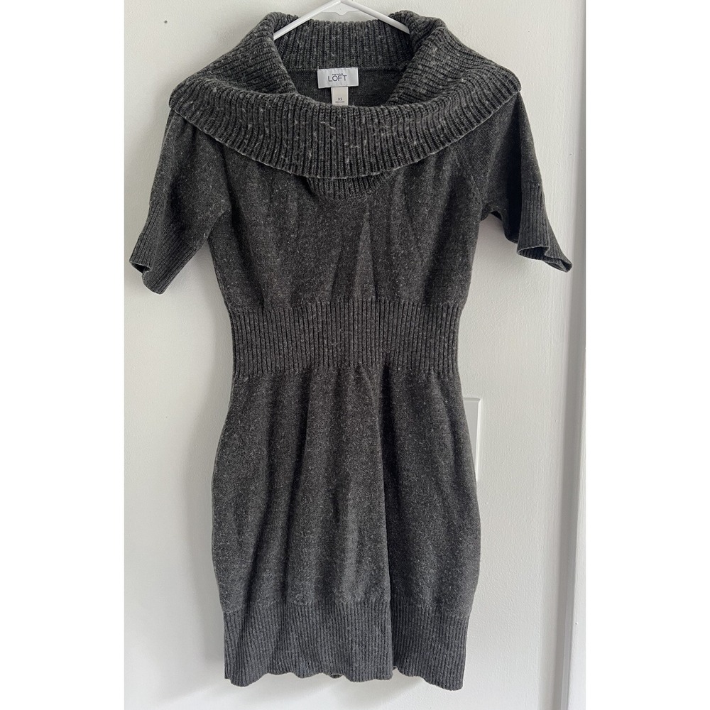 Ann Taylor LOFT  Merino Wool Blend Cowl Beck Sweater Dress Womens XS